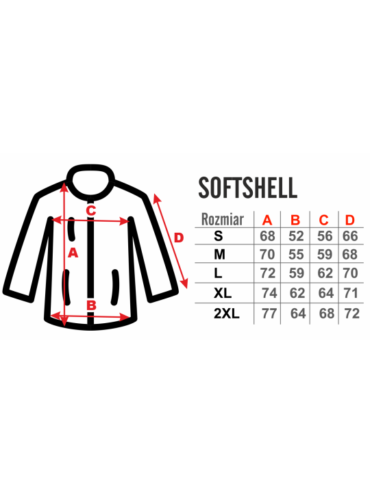 Softshell Ratownictwo Medyczne RED FLUO 3M 10 000 mm