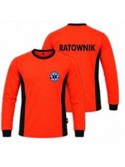 Koszulka Longsleeve Ratownik Red Fluo PRM Medyczny