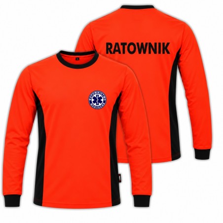 Koszulka Longsleeve Ratownik Red Fluo PRM Medyczny