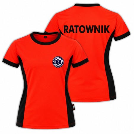 Koszulka Damska Red Fluo PRM Ratownik Medyczny