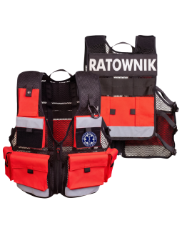 Kamizelka taktyczna RED FLUO PRM Ratownictwo Medyczne
