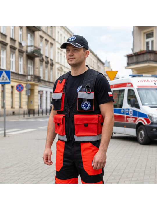 Kamizelka taktyczna RED FLUO