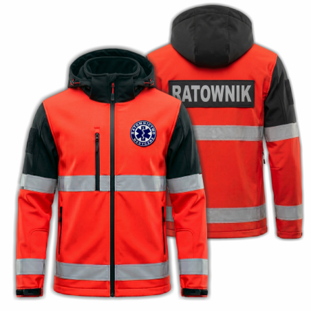 Softshell Ratownictwo Medyczne RED FLUO 3M 10 000 mm