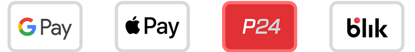 Google Pay · Apple Pay · Przelewy24 · BLIK